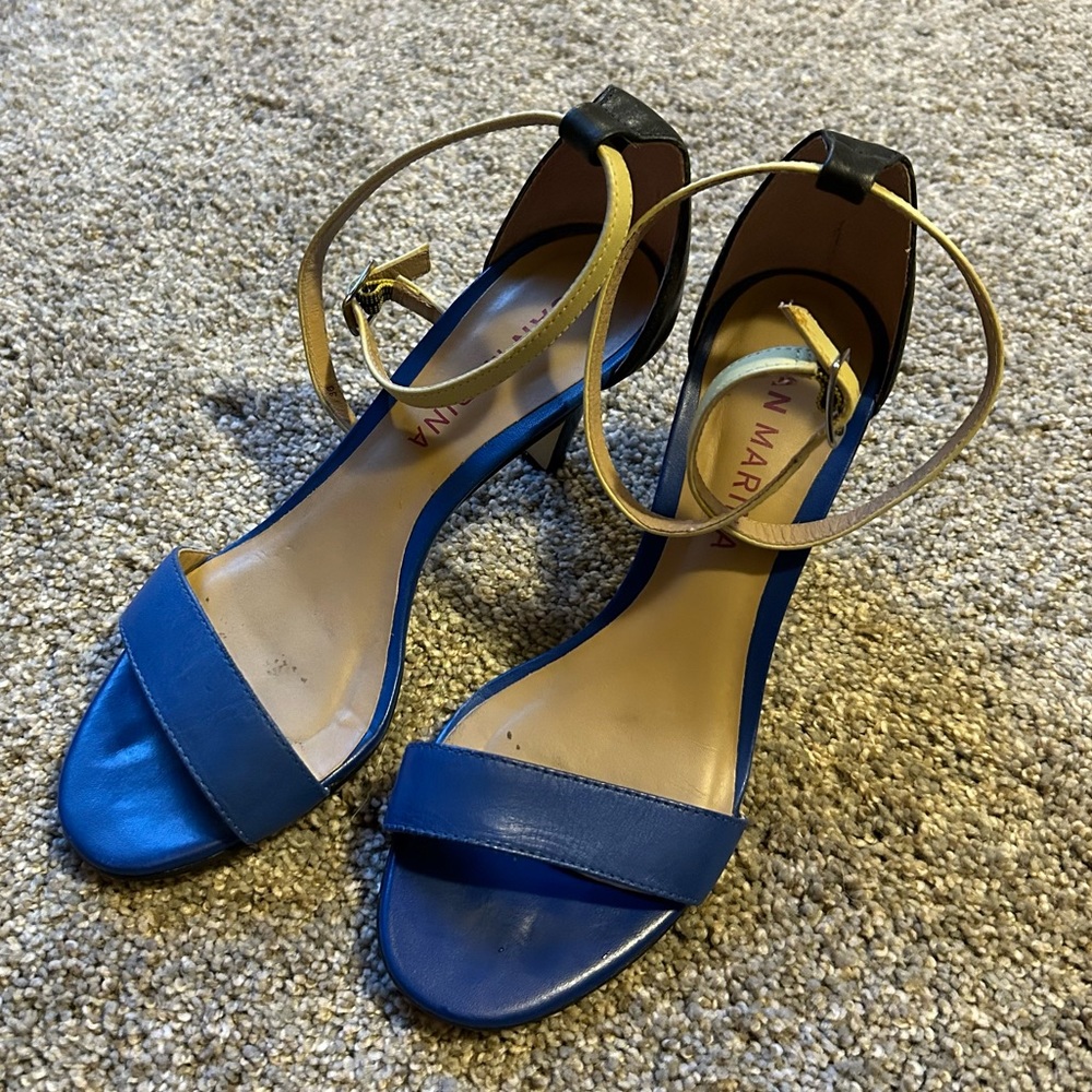 San Marina Vibaya cobalt/multi ankle strap sandals
